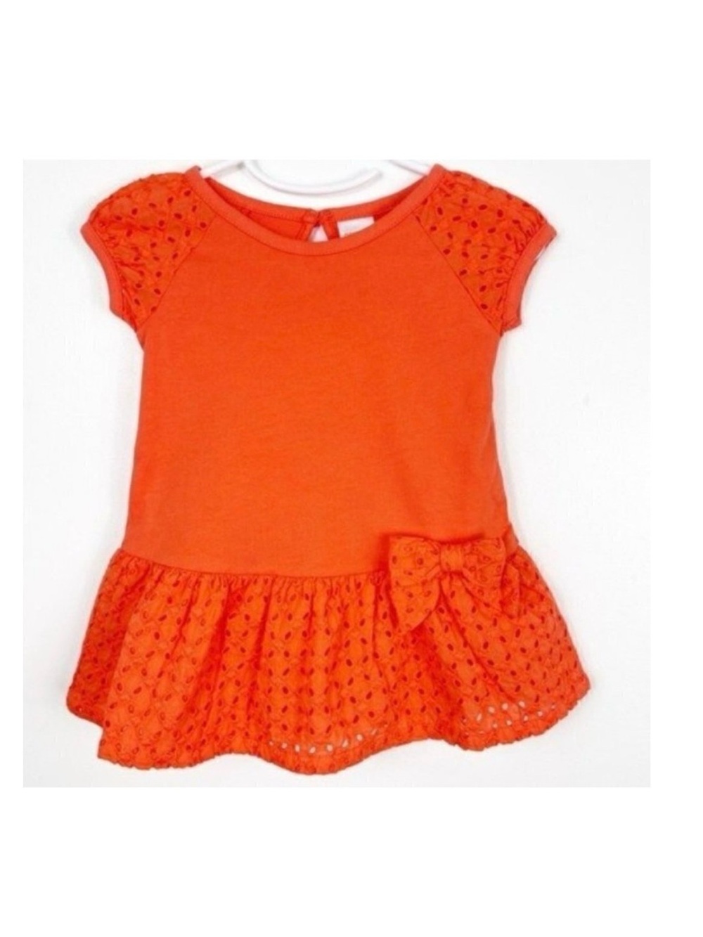 GYMBOREE tangerine Dress cap sleeve key hole back matching underwear 6-12 months